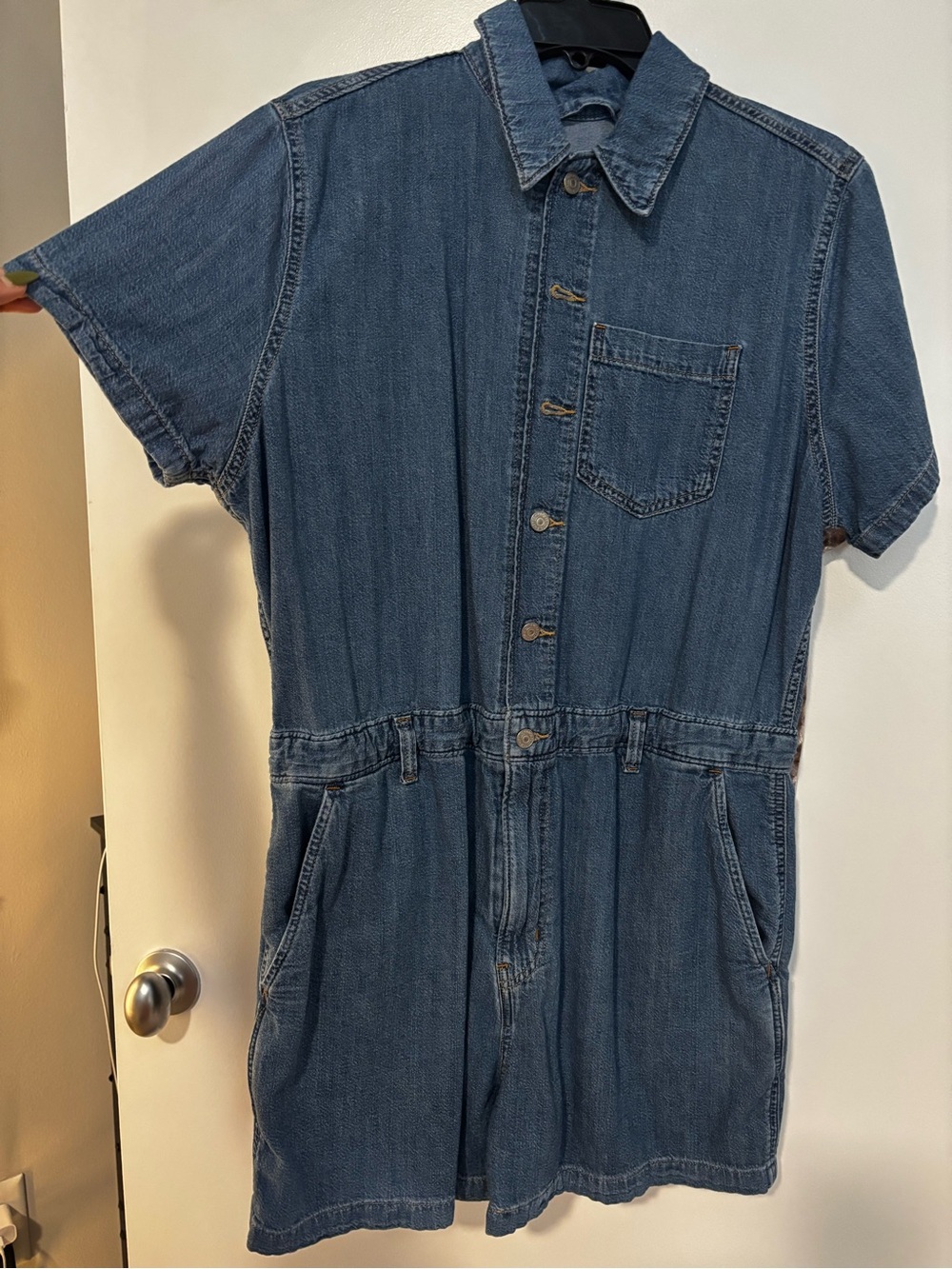 Levi's Denim Short Sleeve One-Piece Romper - Blue